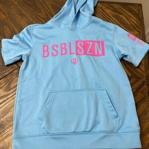 BSBLSZN Kids Light Blue Hoodie with Pink Accents
